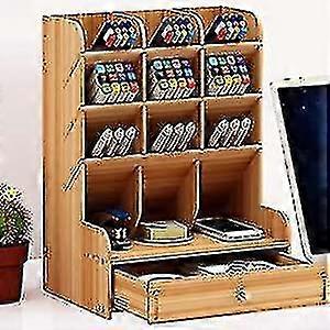 Desktop Storage Box Multifunction Supply Stationery Solid Wood Pen Holder Storage Rack Compale With Table,organization