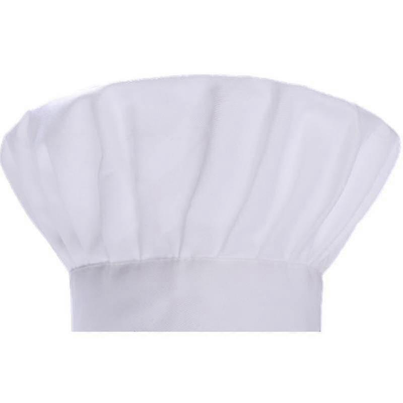 2pcs Chef Mushroom Cloth Hat Elastic Band Adjustable Size For Adults/Kids (White)