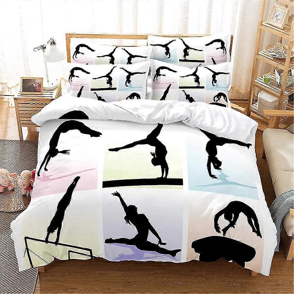 غطاء لحاف 200x200 سم طقم جمباز سرير مزدوج مع 1 غطاء لحاف و 2 غطاء وسادة 65 × 65 سم للبالغين