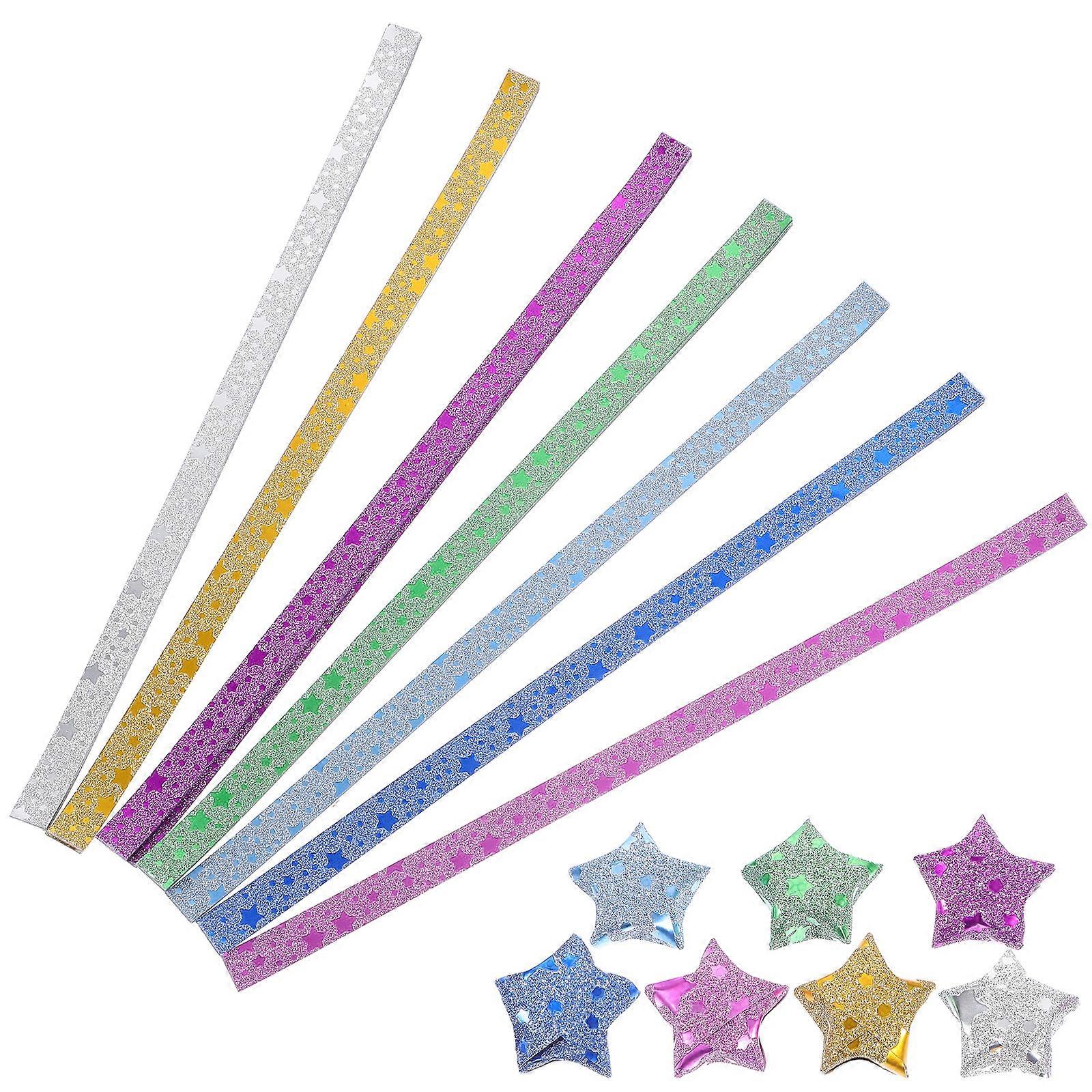 140pcs Star Origami Paper Strips Decorative Colored Star Paper Strips DIY Origami Stars Paper Strips