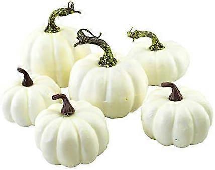 - 6 Pack Artificial Pumpkin In Assorted Sizes For Halloween, Thanksgiving, Wedding, Fall Party