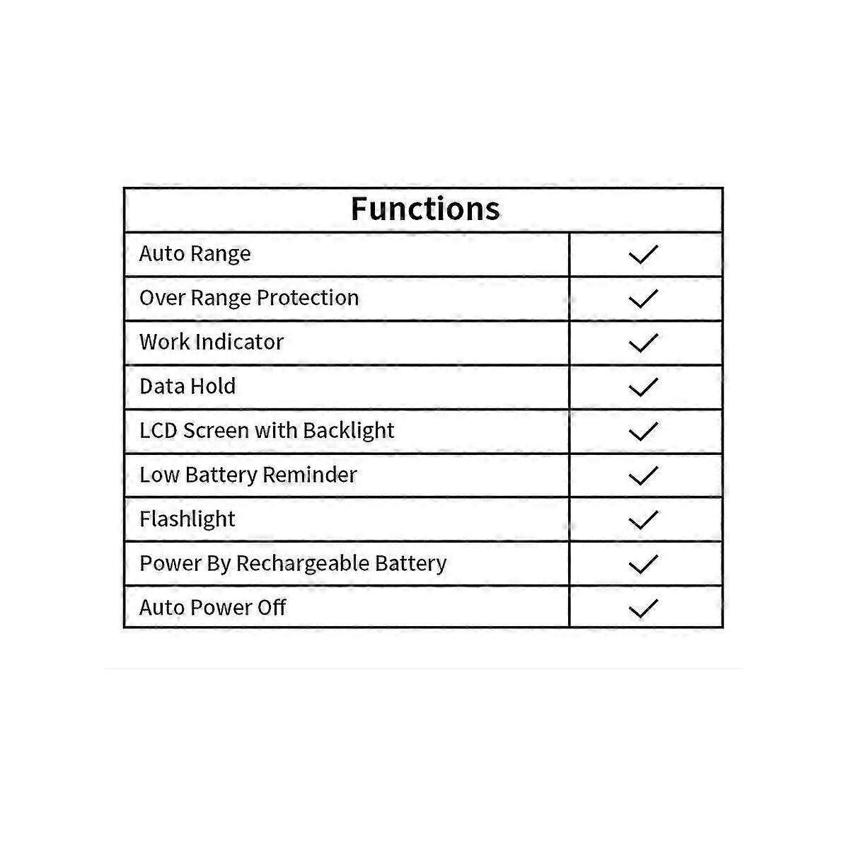 Digital Multimeter Tester 4.7inch Screen Voltmeter Amp Tester Auto Ranging 6000 Counts Measures Ac