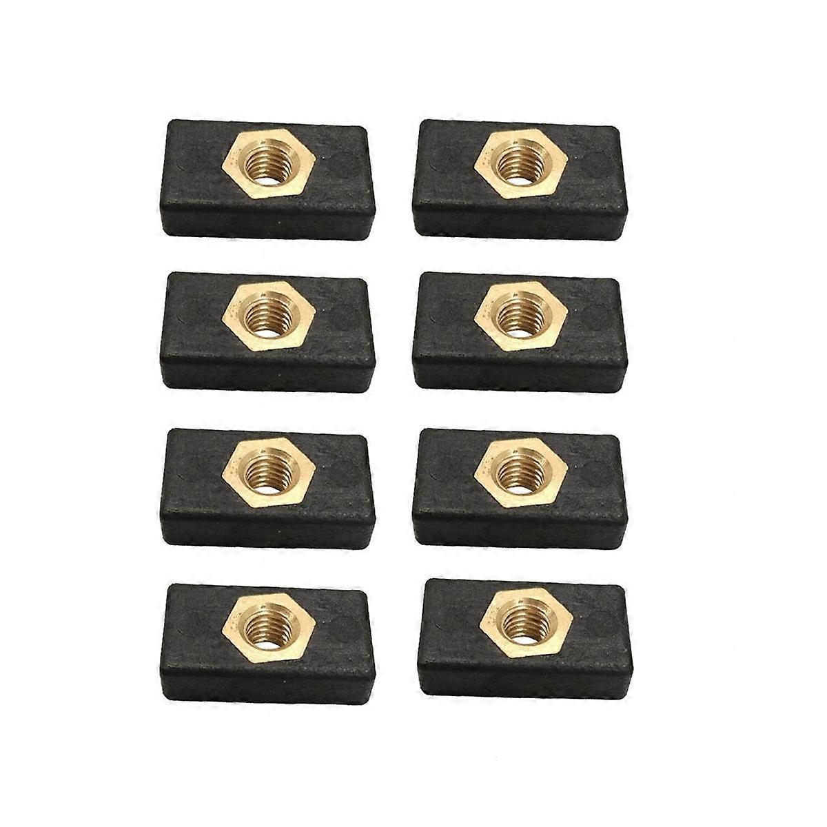 8Pcs Kayak Side Mount Slide Track Rail Sliders Fishing Rod Pole Holder Mounting Base Sliding Nut