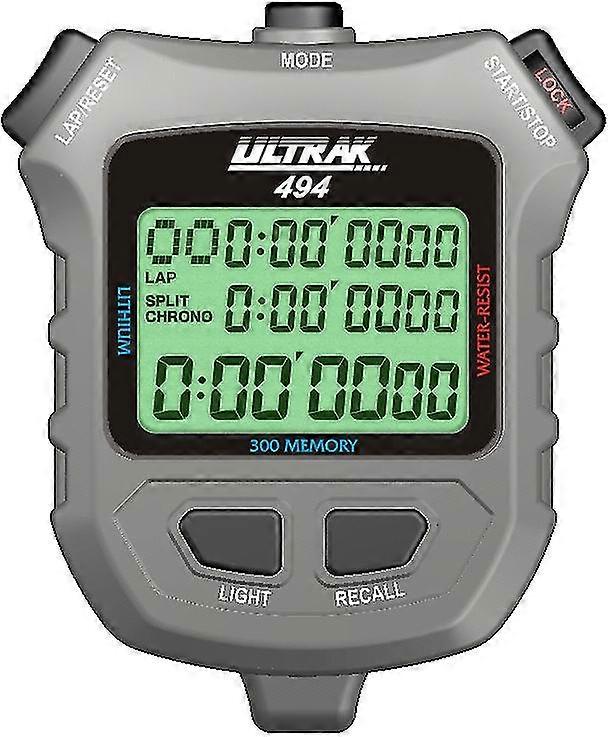 Ultrak 494 - 300 Dual Split Memory Stopwatch with Electro Luminescent Display