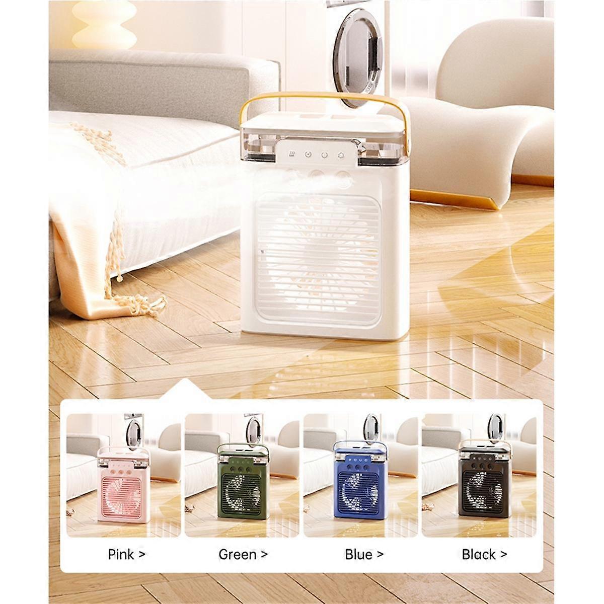 Portable Air Conditioner Fan Mini Evaporative Air Cooler with Colors LED Light Modes for Desk Nightstand Coffee Table-D