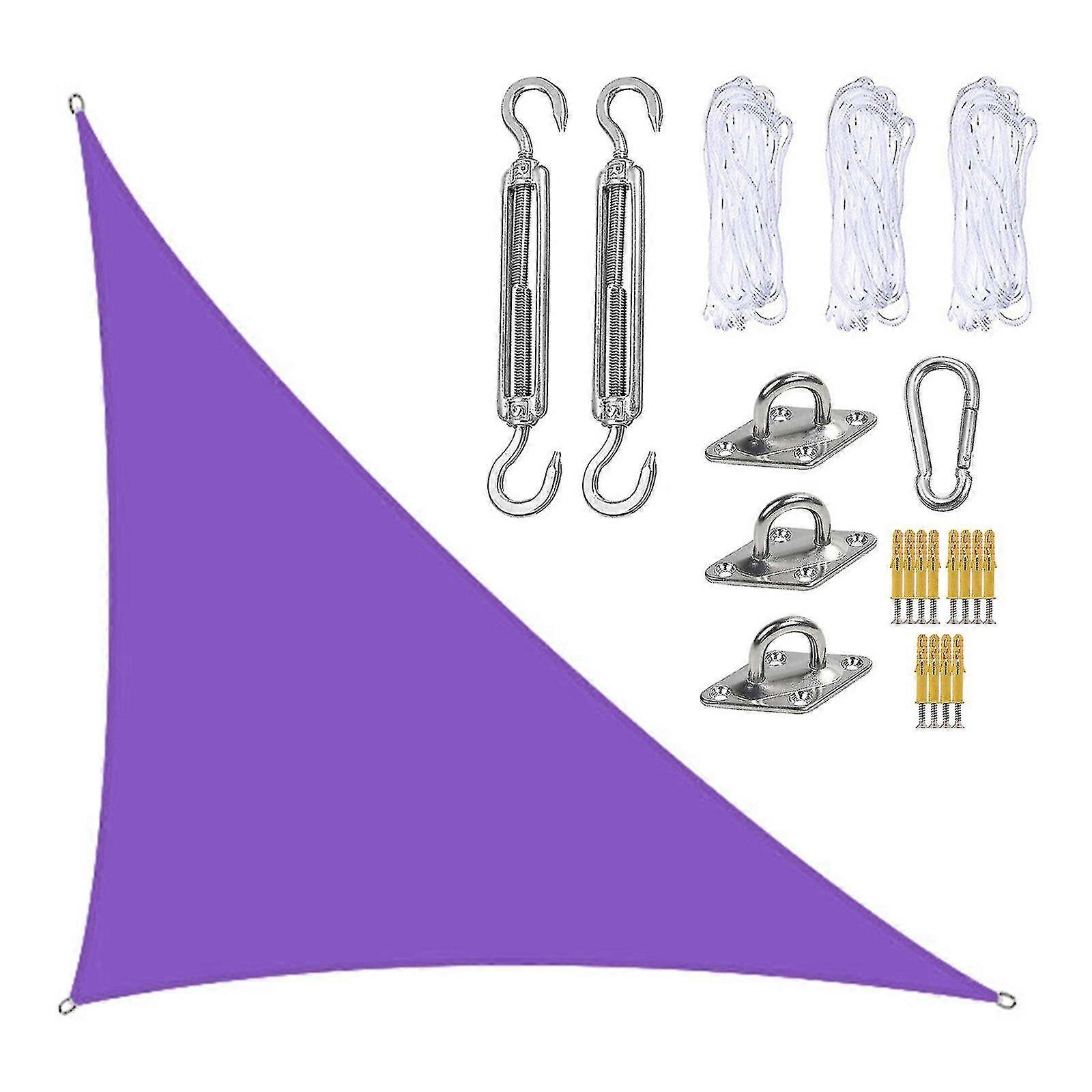 3x4x5m Waterproof Shade Sail Awning Sunshade Triangular Awning-terrace Pool Canopy Triangle For Outdoor Patio Garden Awnings With Fixing Kit -JA