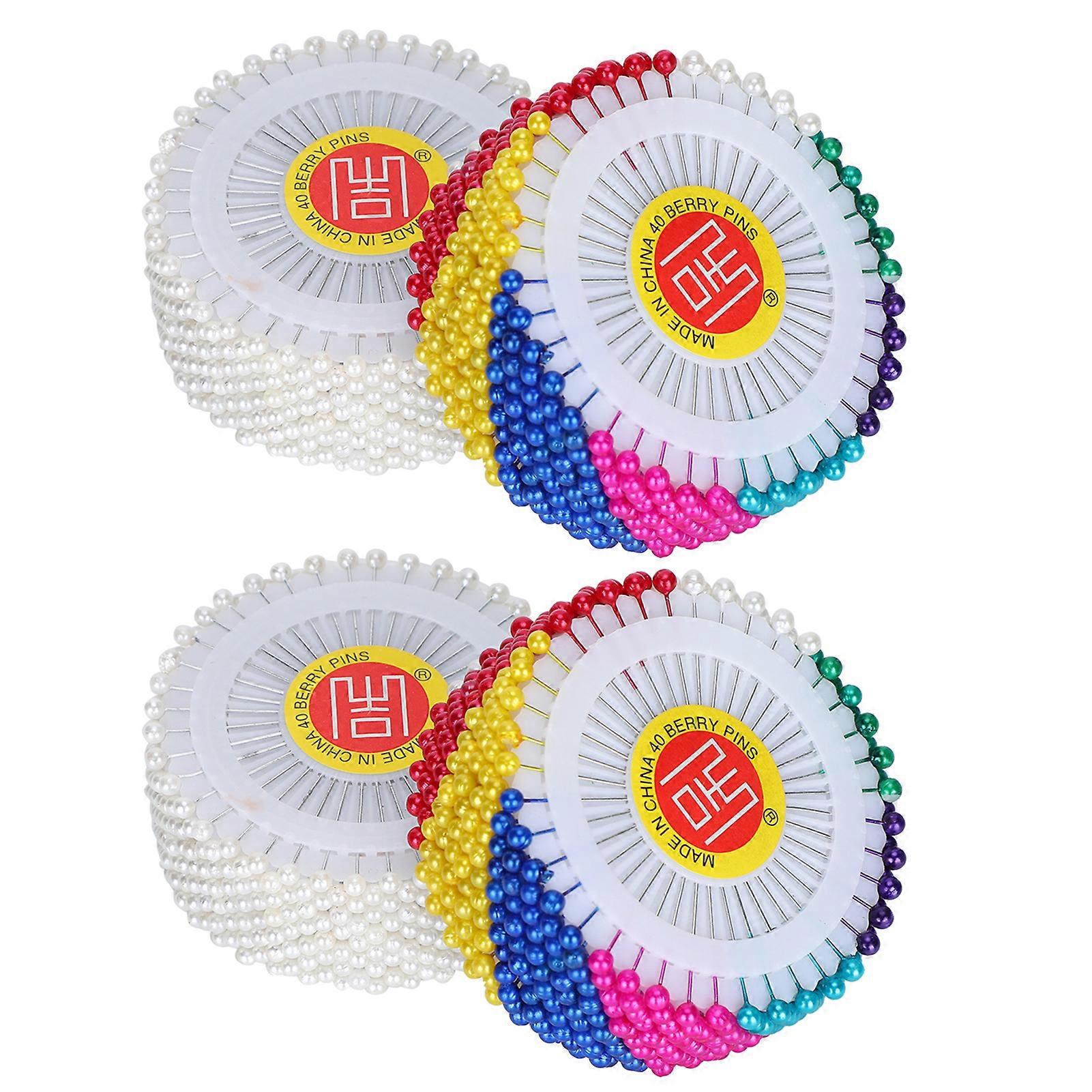 1920Pcs Pearl Head Pins Color Pinwheel Cloth Fixing Bouquet Decoration Sewing Needles