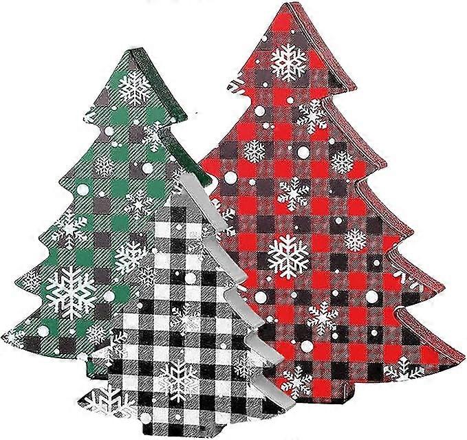 Christmas tree decoration multi-level wooden tray decoration 3 x Christmas trees, decoration for the holiday home provision for parties for the bedsid