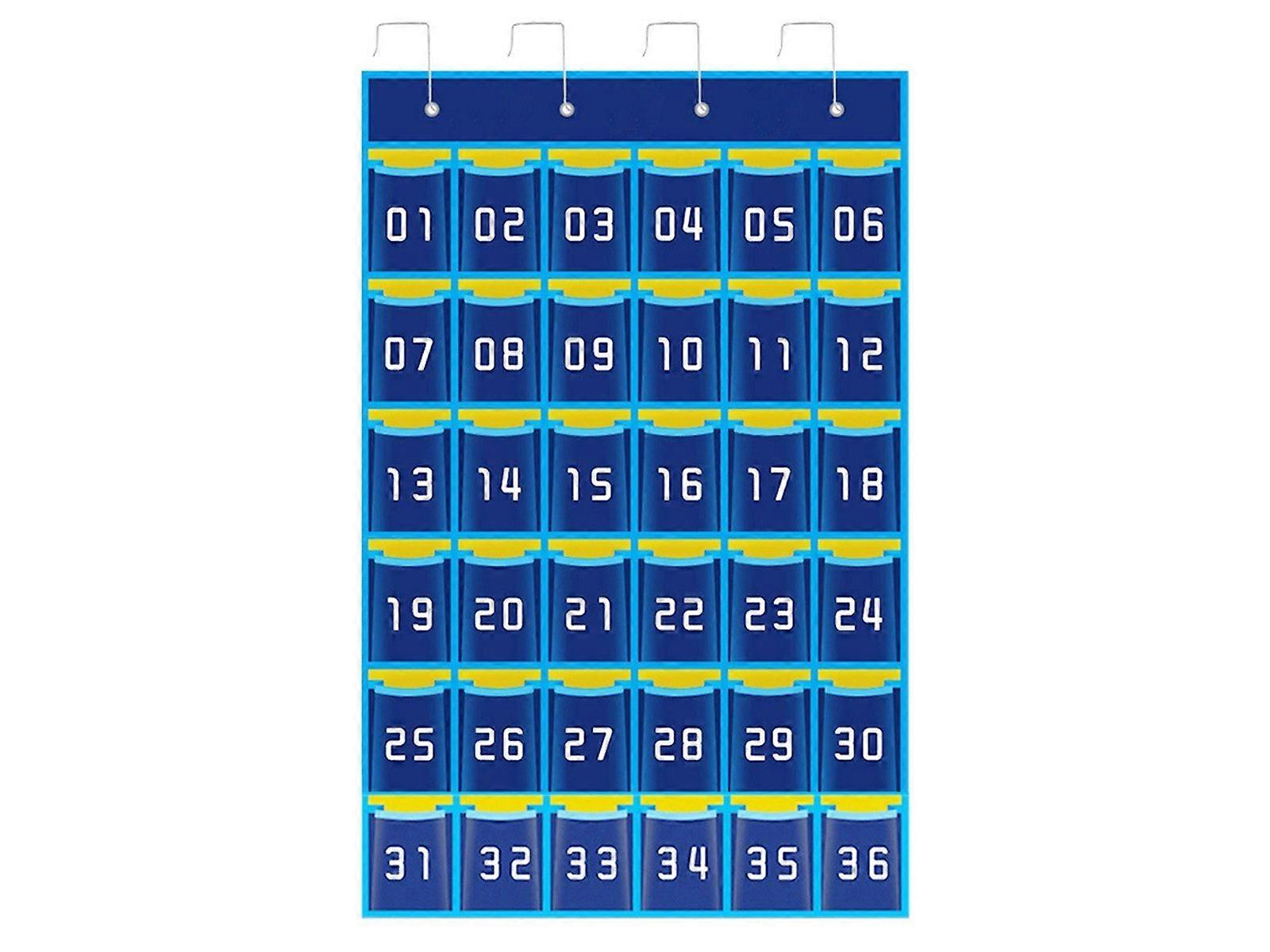 36 Pockets Numbered Pocket Chart Classroom Sundries Closet Hanging Organizer