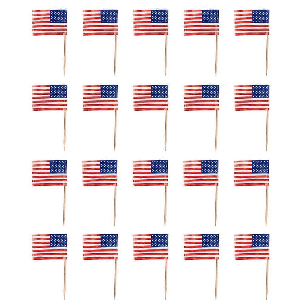 200pcs Toothpick Flags Party Festive Toothpick Flags Cake Decorative Flags Cake Decors
