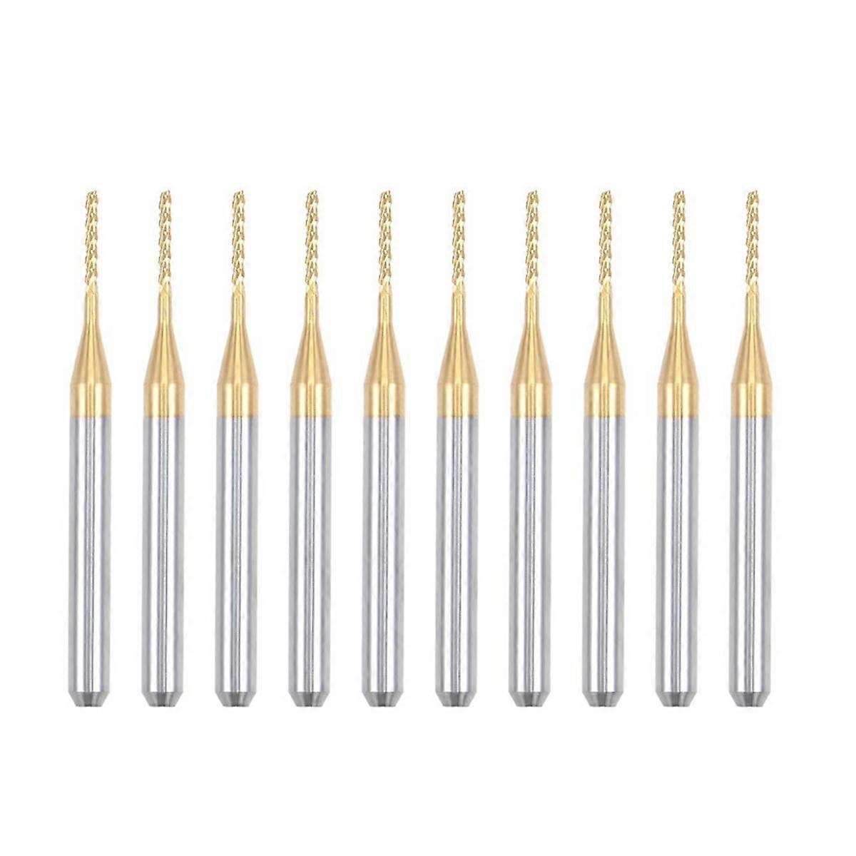10PCS Titanium Coat Carbide End Mill Engraving Milling Cutter CNC Router Bits for PCB Machine, 1/8