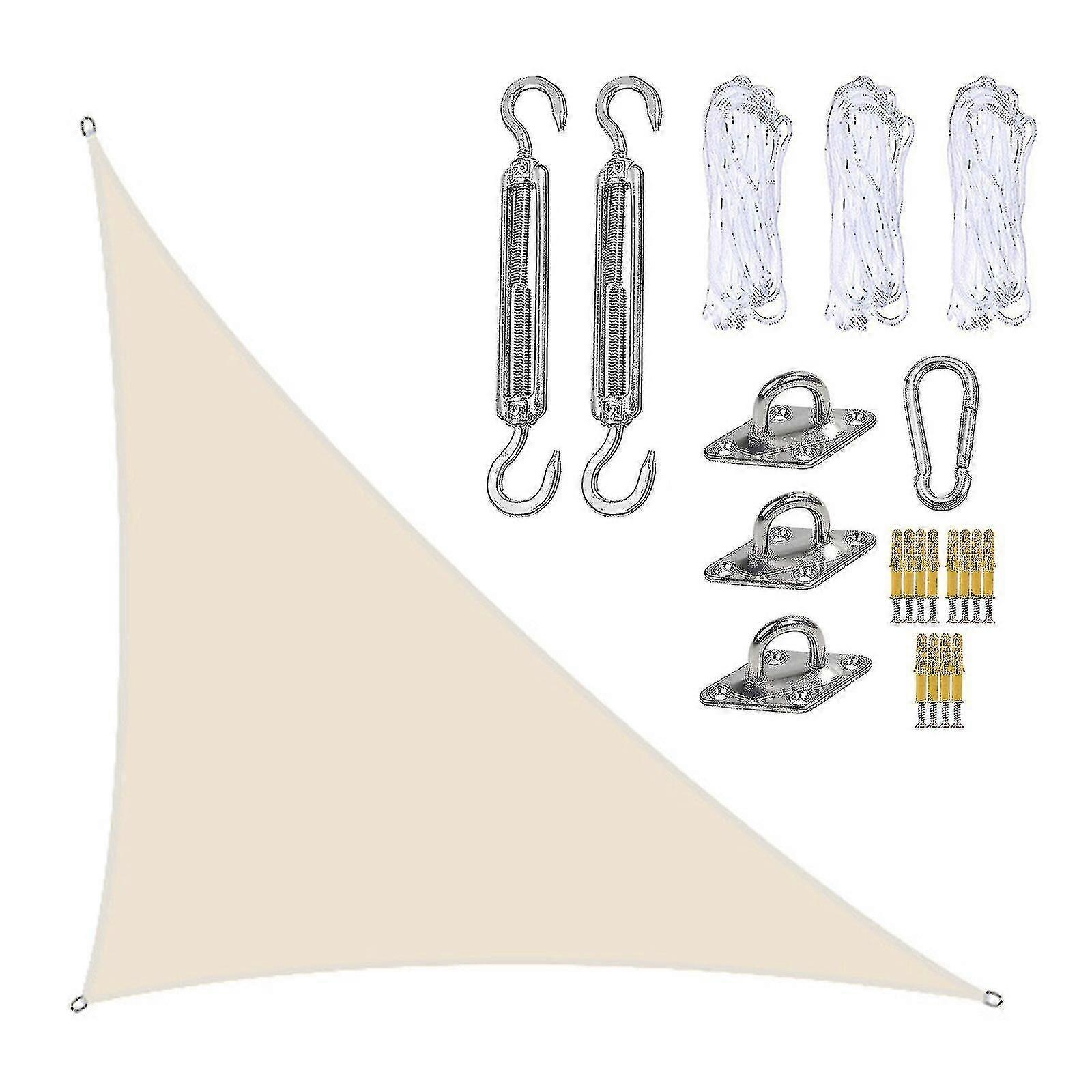 3x4x5m Waterproof Shade Sail Awning Sunshade Triangular Awning-terrace Pool Canopy Triangle For Outdoor Patio Garden Awnings With Fixing Kit Ns2