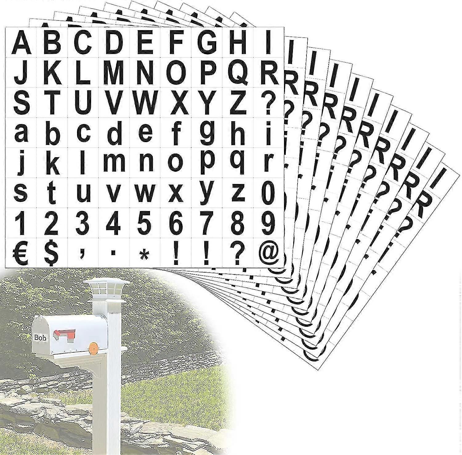 10 Sheets Letters Number Stickers - Self Adhesive For Mailbox, Window, Door, House Number Stickers