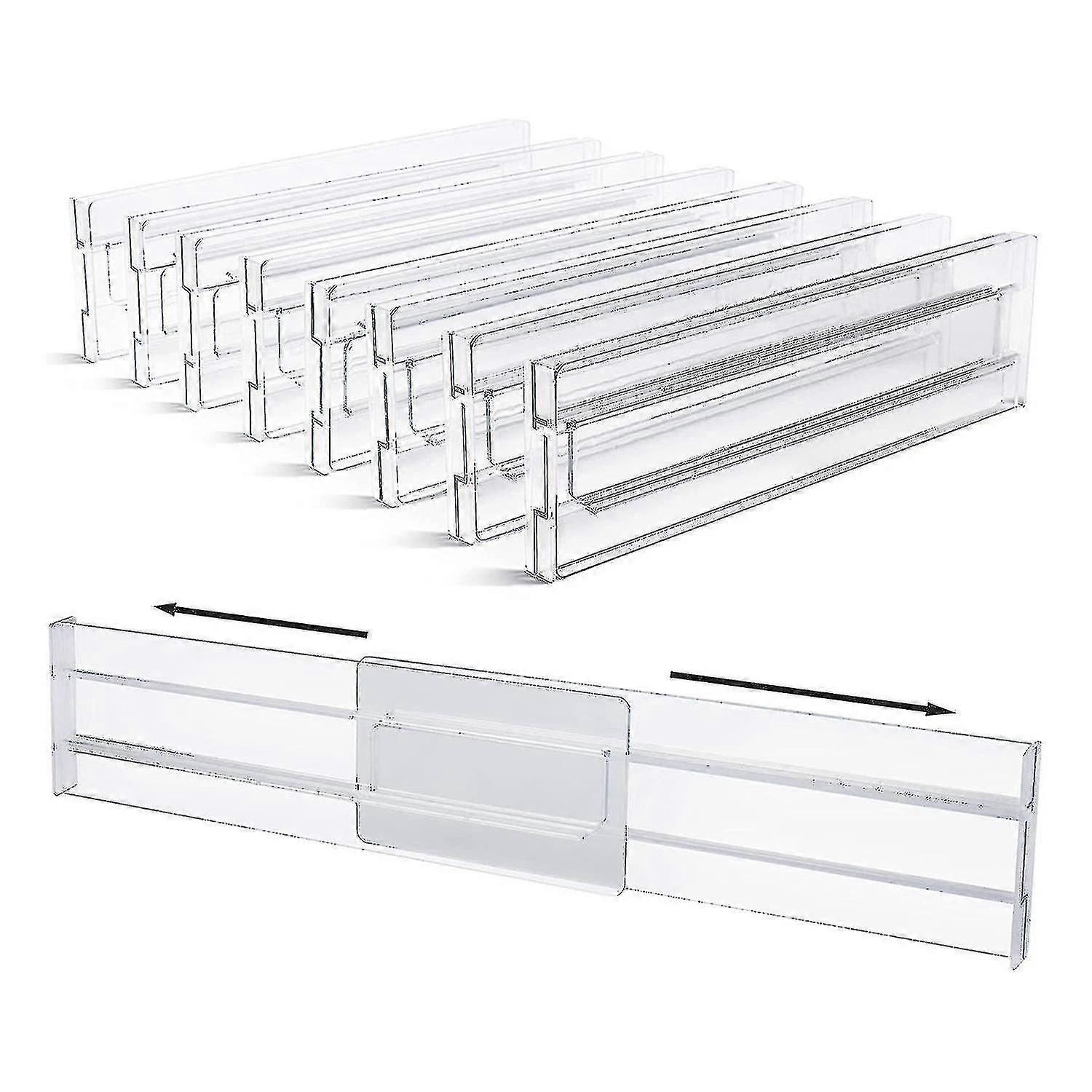 Drawer Dividers 8 Pack, Adjustable 3.2 Inch High Expandable From 11-20.6 Inch Kitchen Drawer