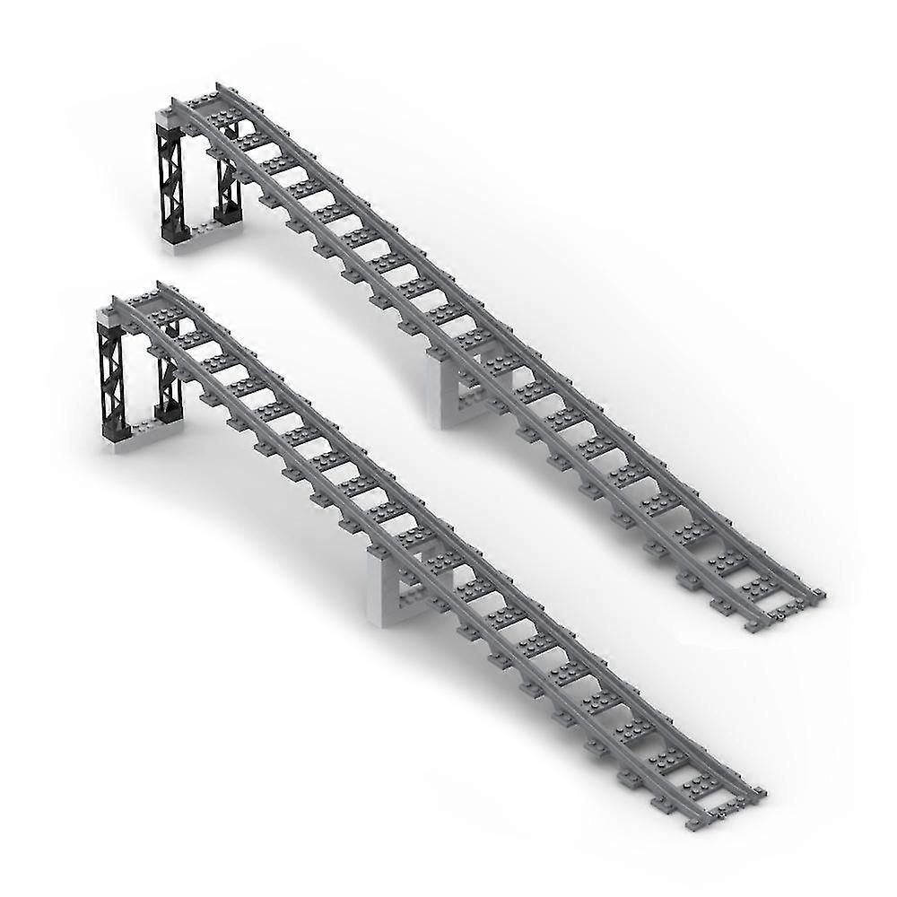 Rail Building Blocks Construction Kit, 2 Pieces City Rails Extension Set City Train Railway Accessories Clamping Building Blocks Construction Toy Set