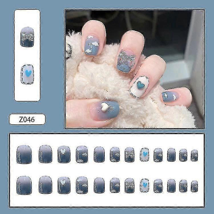 青い空、白い雲、偽の釘、鎧、取り外し可能なオーロラ、バタフライ、マニキュアシート、ネイルシート、24個、ボーナス:無料のプロ仕様のネイルをゲット