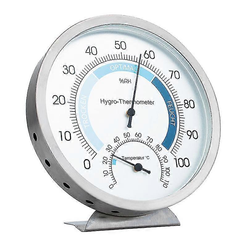 Hygrometer Indoor Analog Thermometer - High Quality Stainless Steel Humidity Meter And Room Thermometer For Reliable And Comfortable Indoor Climate Co