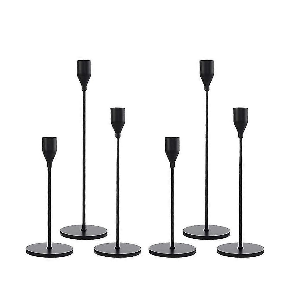 Candlestick Holders 6 Pcs Set, 3 Sizes Of Taper Candle Holders For Wedding, Banquet, Anniversary, P