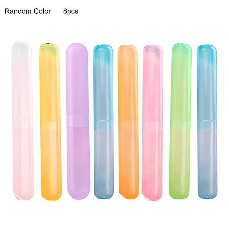 8Pcs/Set Practical Dustproof Toothbrush Holder Case Portable Compact Plastic Toothbrush Holder Box for Home