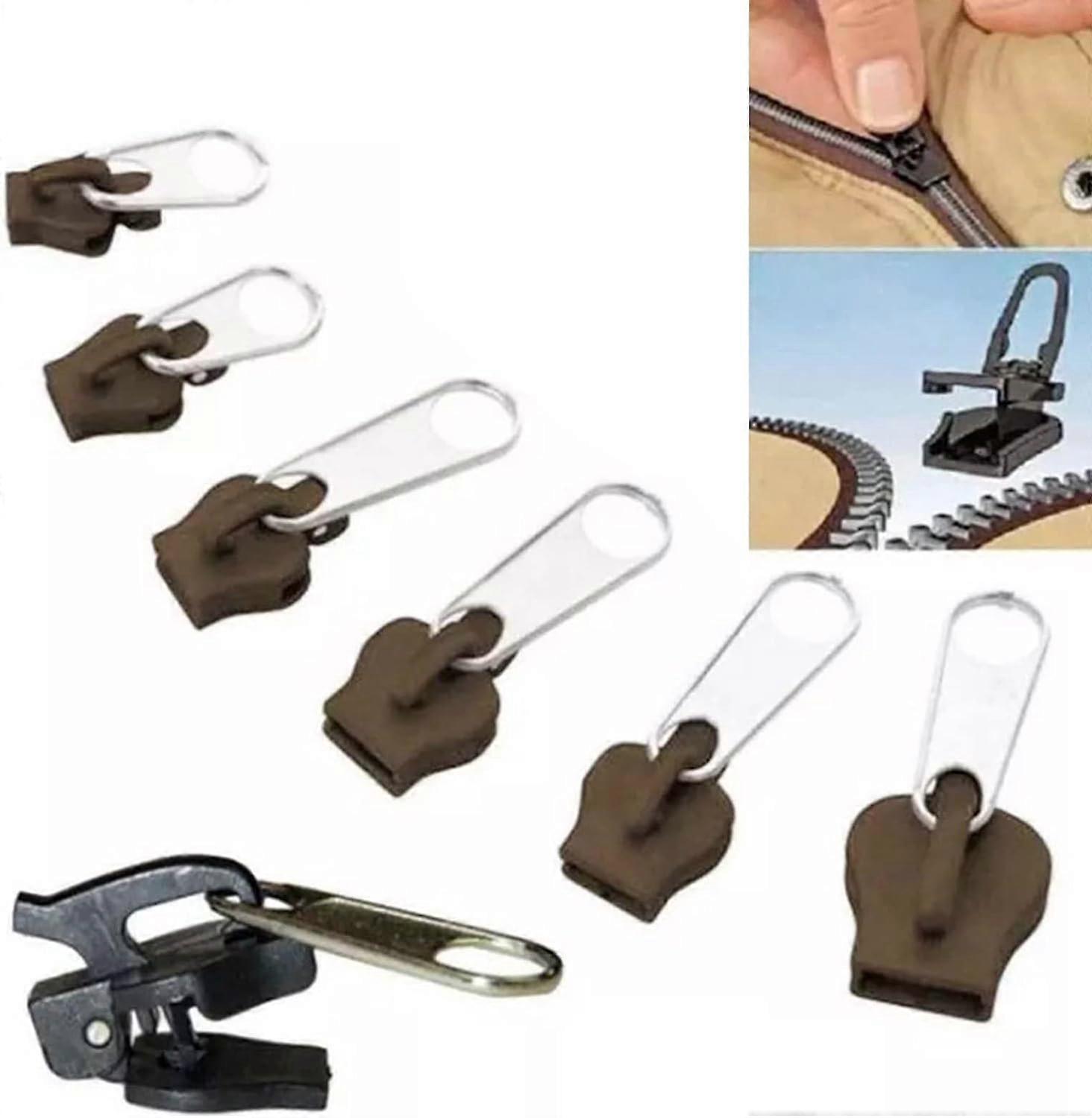 Fix Zip Puller, 12PC Zip Slider Repair Instant Kit, 3 Sizes Replacement Zipper Slider, Fix Zipper Removable Rescue Replacement for Repairing Coats,Ja