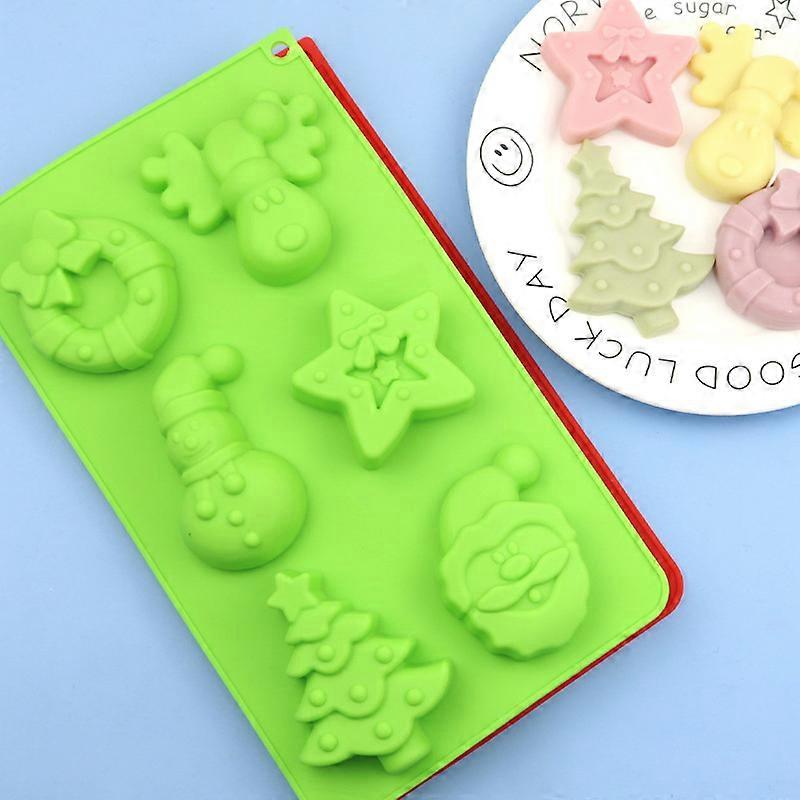 2Pcs(red,green) Christmas Silicone Cake Chocolate Mold
