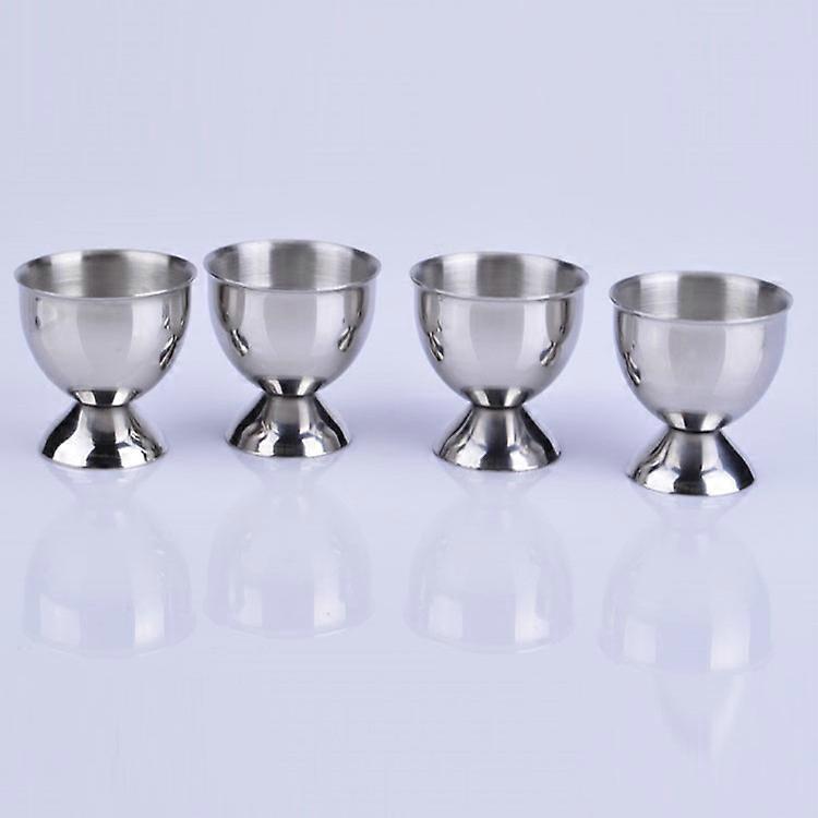 Egg Cup Holder Set  Stainless Steel Egg Tray Kitchen Tool4pcs, silver)