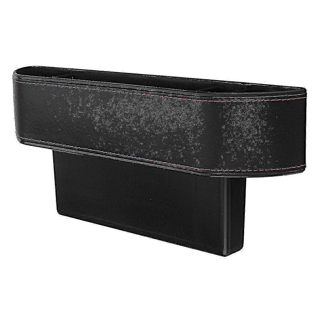 Multiple Grid Pu Car Seat Crevice Storage Box Seat Gap Organizer Pocket Phone Holder Black Colormt