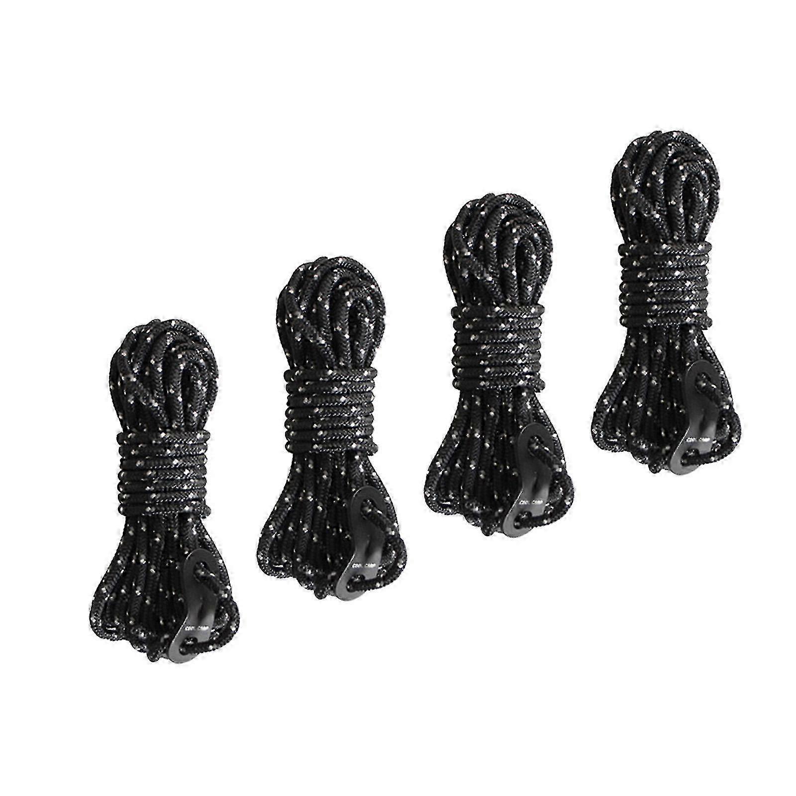 4pcs Guylines 4mm Tent Guy Lines With Guyline Adjusters Tensioner Portable Multifunction Tent Rope For Outdoor Tent Accessory