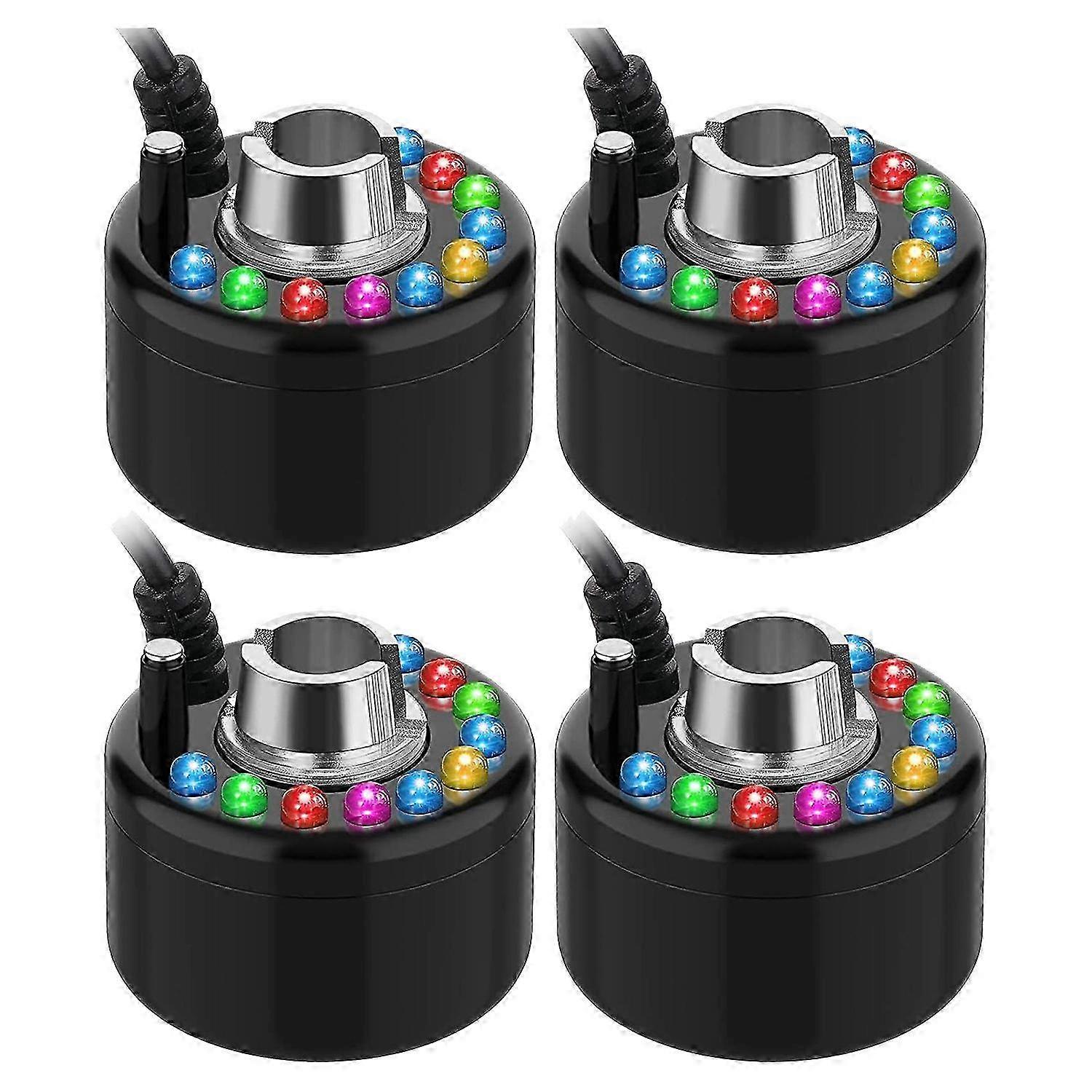 4 Pcs Halloween Mist Maker Ultrasonic Fogger Water Fountain Pond Fog Machine Color Change Fogger LED Mister US Plug
