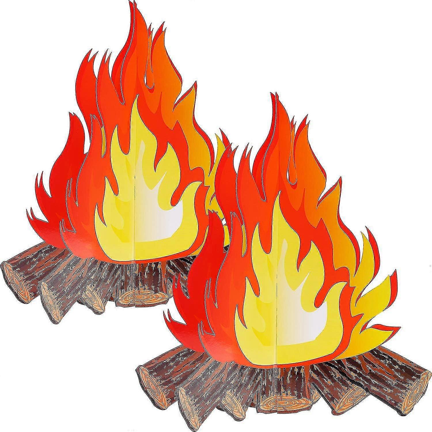 12 tommer 3d falsk flammepap til bålfestdekorationer (2 stykker)