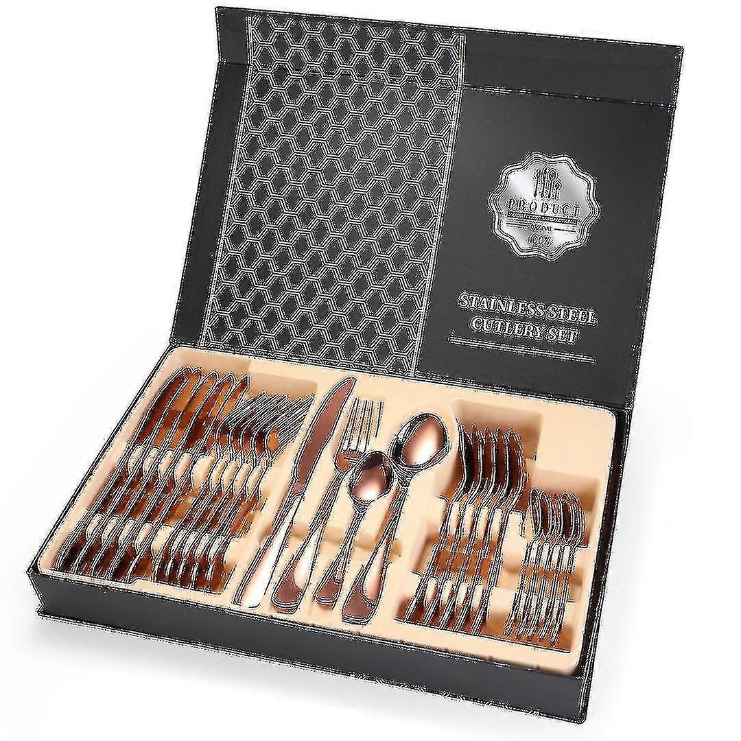 24pcs Dinnerware Set Stainless Steel Tableware Set Knife Fork Spoon Flatware Cutlery Set(Multiple Available)