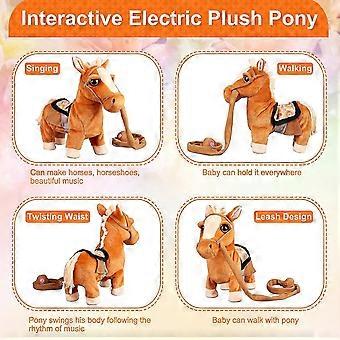 Interactive Walking Pony Toy Musical Singing Dancing Plush Horse