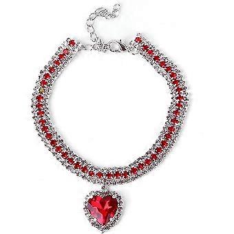 Diamond Cat Collar | Heart Shaped Pet Collar - Cute Collar for Christmas, Wedding, Birthday Party, Kitten Puppy Small Dog Collar