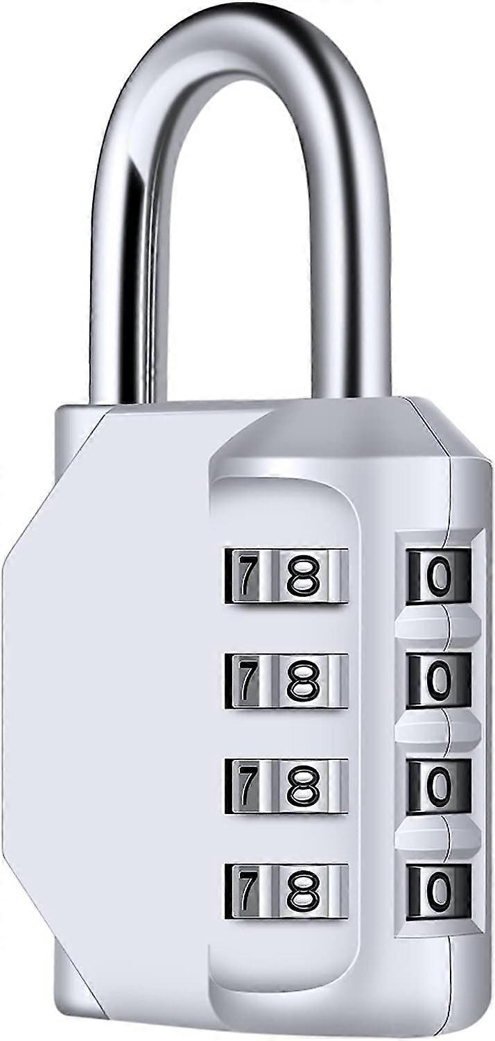 4 Digit Combination Padlock, Weatherproof Combination Lock, Metal Seal and Steel Plated Combination Latch for Schools, Lockers, Toolboxes, Fences, Cab
