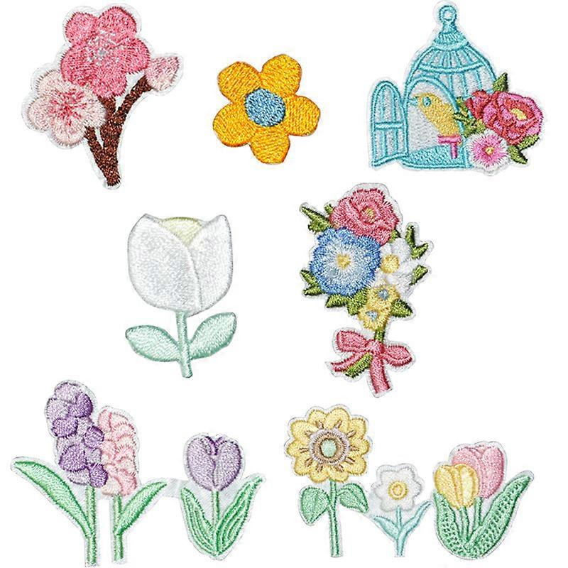 Set of 9 computers embroidery flower fabric embroidery fabric embroidery fabric clothing accessories embroidery stickers DIY embroidery patch stickers