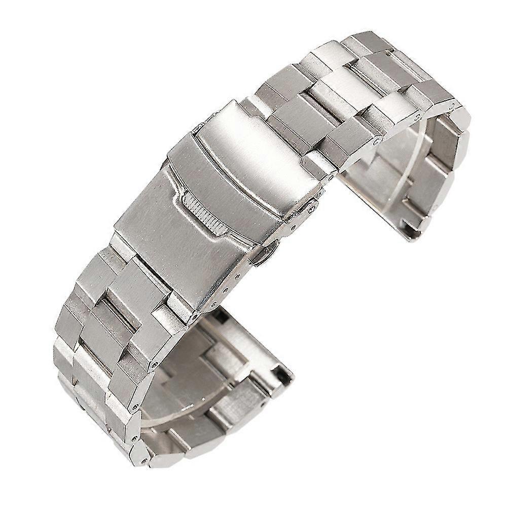 Stainless Steel Wrist Strap 18/20/22/24mm Replacement Double Buckles Watchband