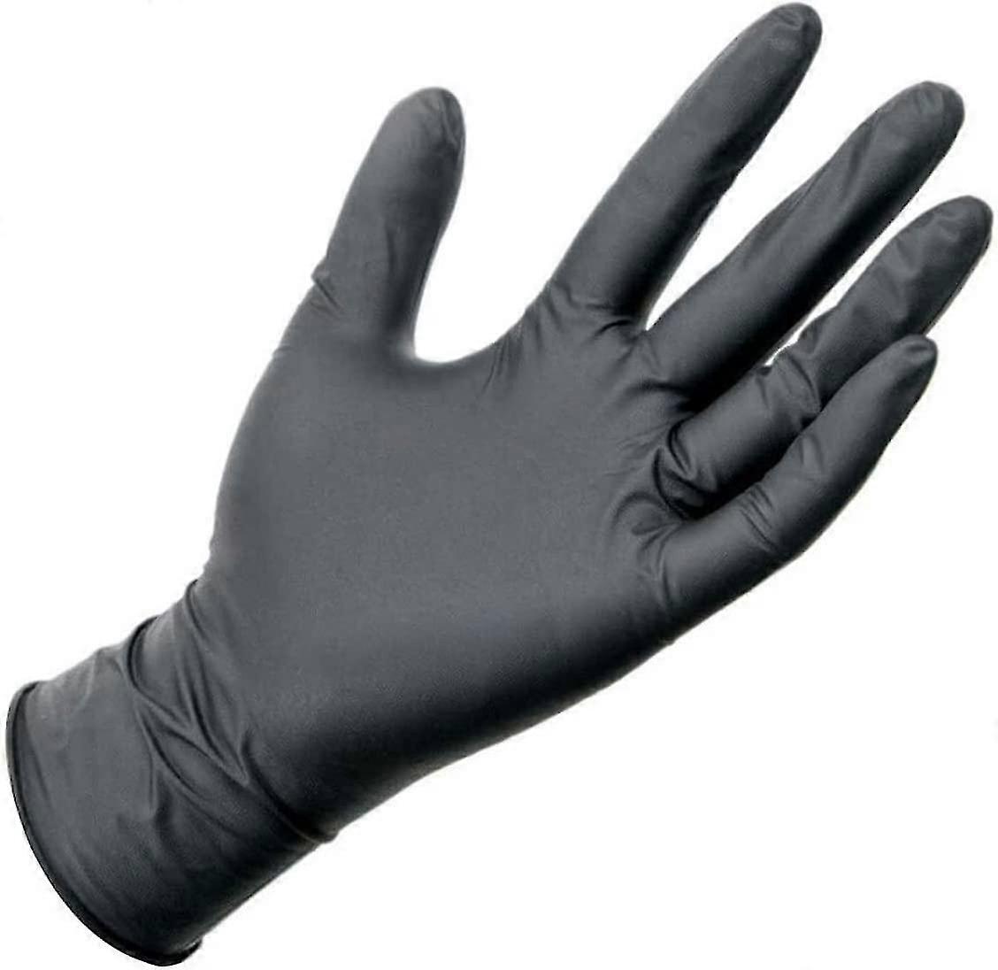 100 Pack Disposable Nitrile Rubber Protective Gloves Black, 100 Pcs., Xl