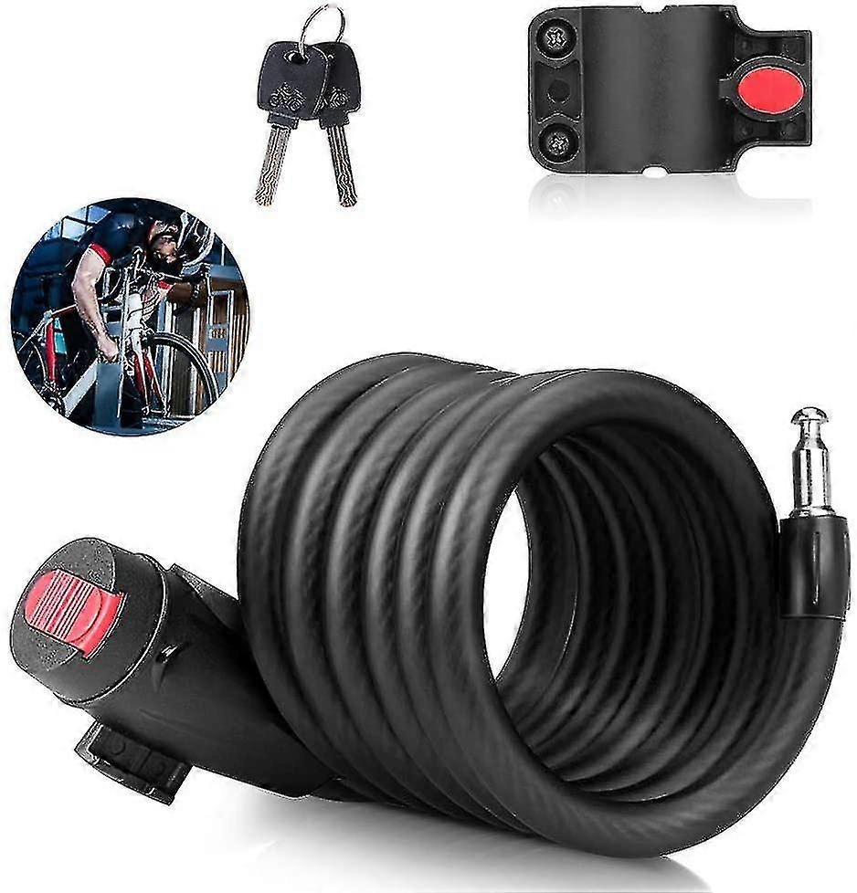 Candado de bicicleta, 15 mm con llave, cable