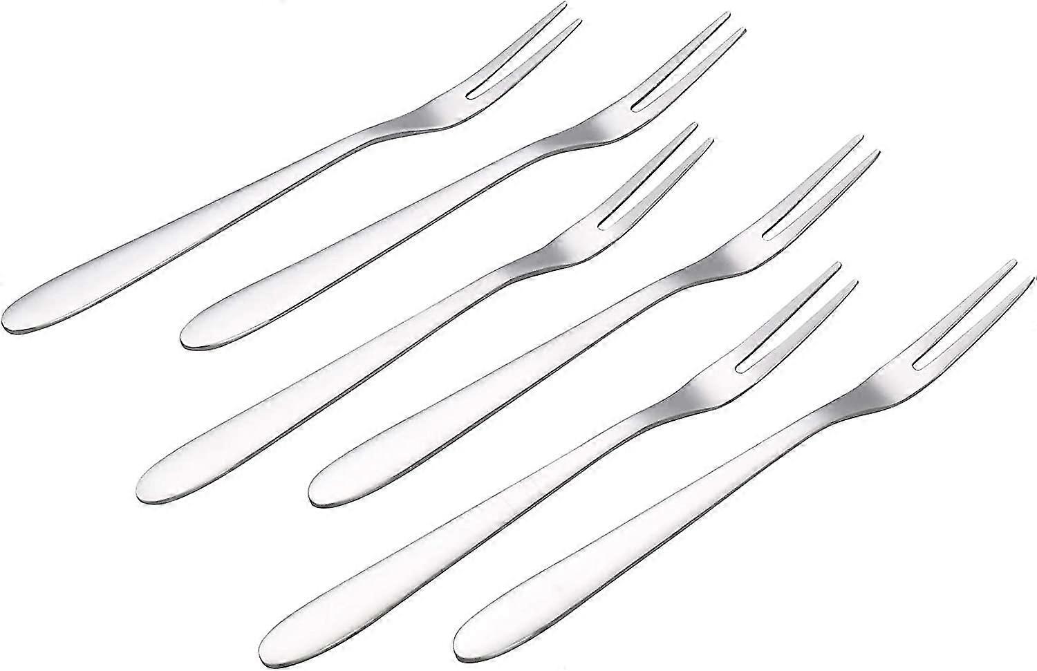12-Piece Stainless Steel Two Prong Forks,Small Fruit Fork