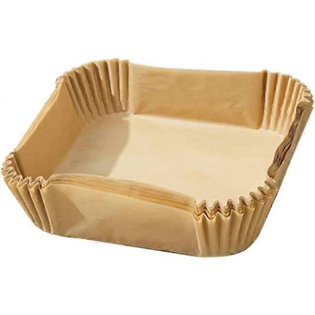50 pcs 16x4.5 cm Square Air Fryer baking paper sheet forms disposable brown one size