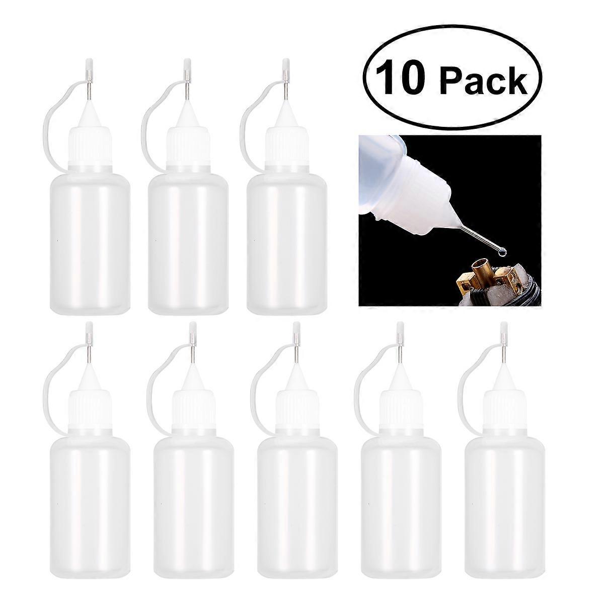 ULTNICE 10Pcs 30ml Needle Tip Bottle Applicator DIY Quilling Tool Precision Bottle (White)