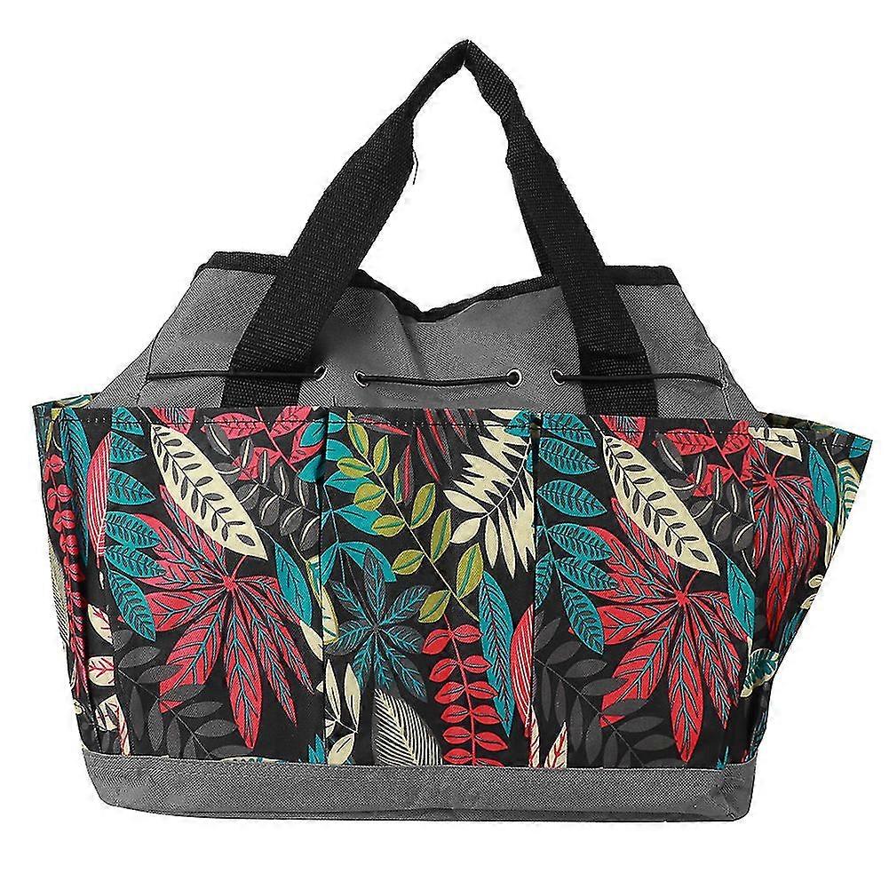 Gray Flower Color Matching Polyester Portable Garden Tool Bag