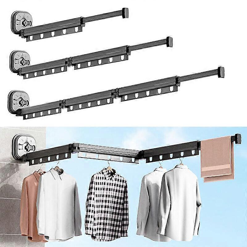 Wall-Mounted Foldable Clothes Drying Rack with Suction Cup