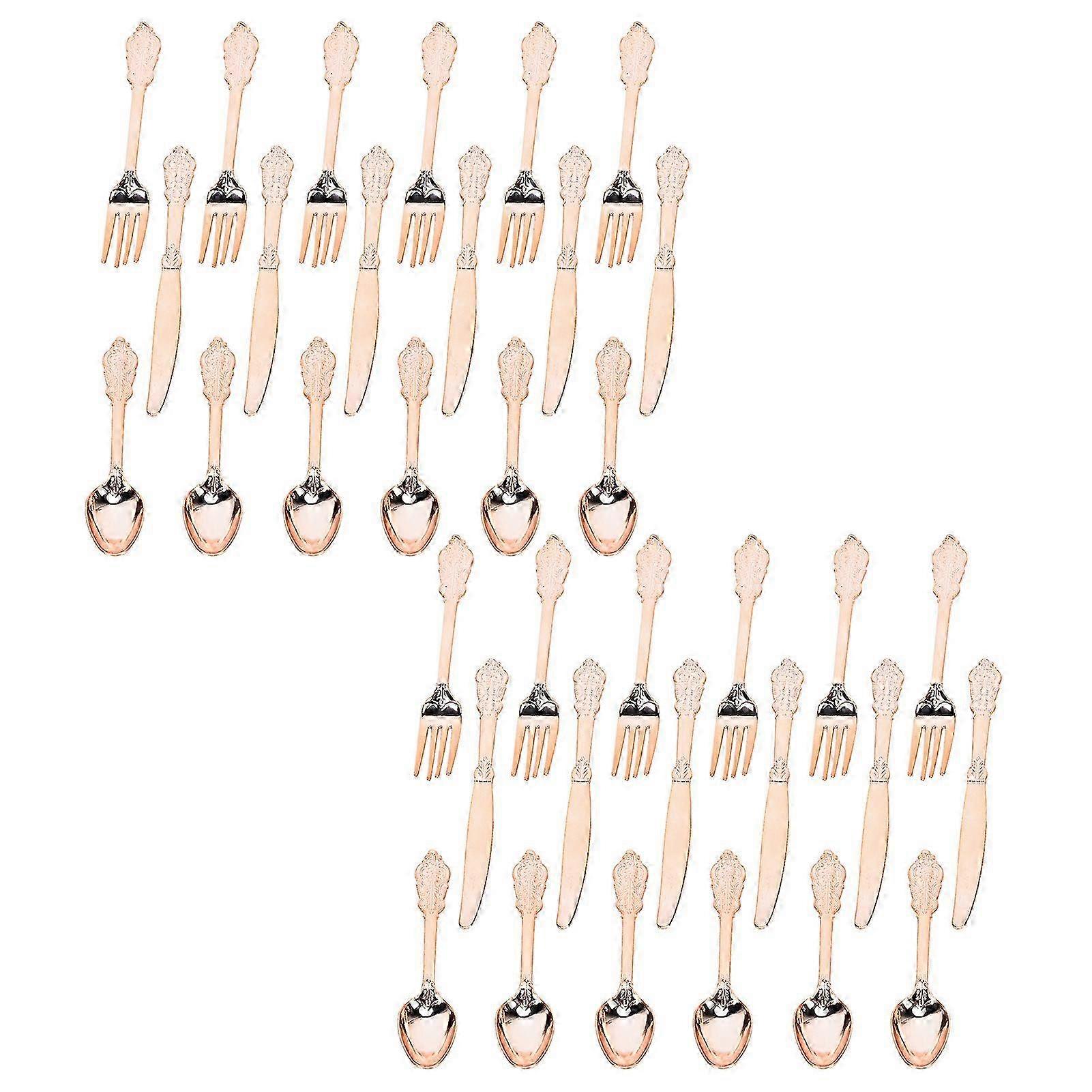 Plastic Silverware Set of 36 Sturdy Portable Spoons and Forks for Parties and Picnics