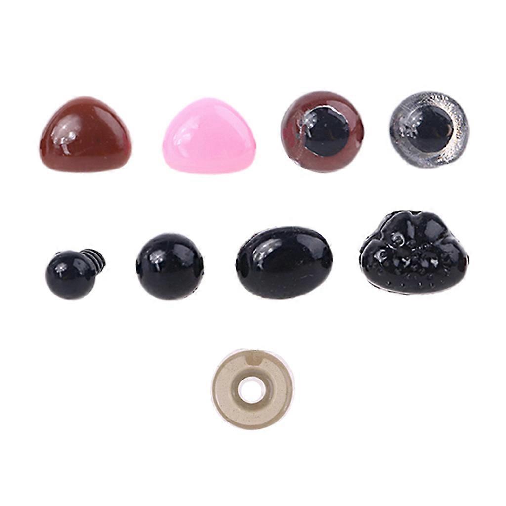 48pcs/set DIY Multicolor for Triangle Nose Round Safety Eyes with Washers for Bear Puppet Dolls Toys Accessories