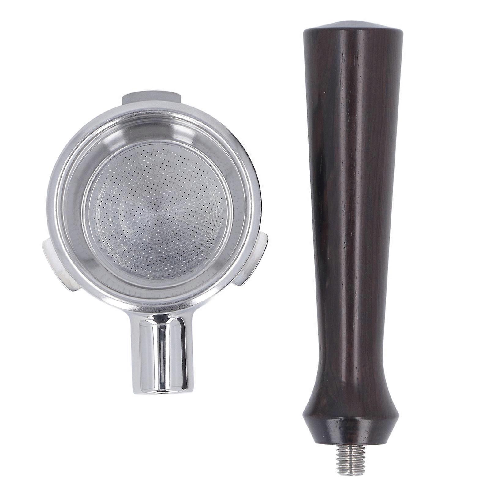 58mmボトムレスポルタフィルター無垢材ハンドルステンレススチールバスケット取り外し可能な3耳コーヒーポルタフィルターBarsetto Fレッドサンダルウッド用