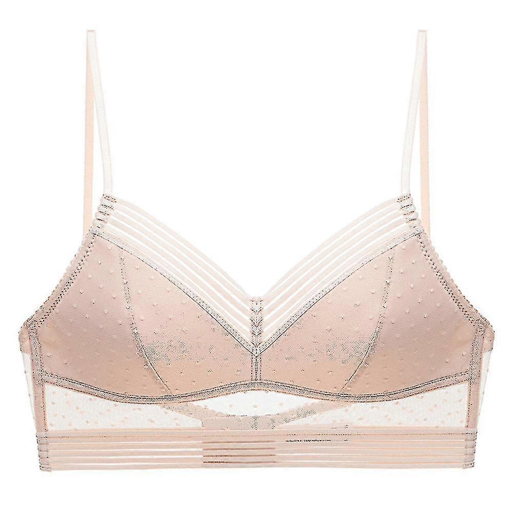 Low Back Comfort Lifting Bra Lace Bralette Bra Dot Mesh Ultra Thin Ladies Women Crop Top Bra
