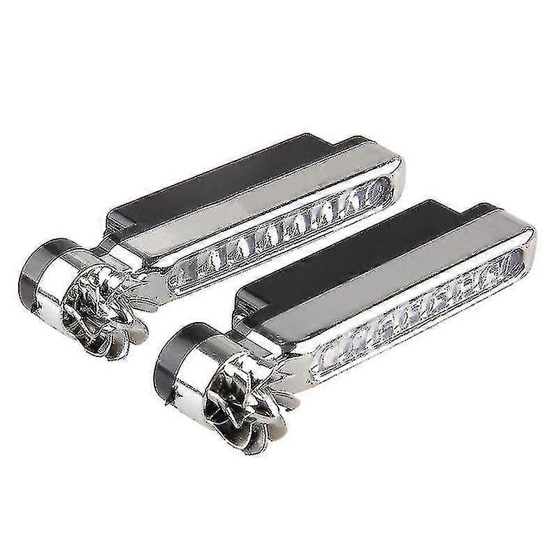 2pcs 8 Led Drl Car Wind Energy Daytime Running Light 2022 New Arrival Daylight Headlight Lamp No Need External Power Supply