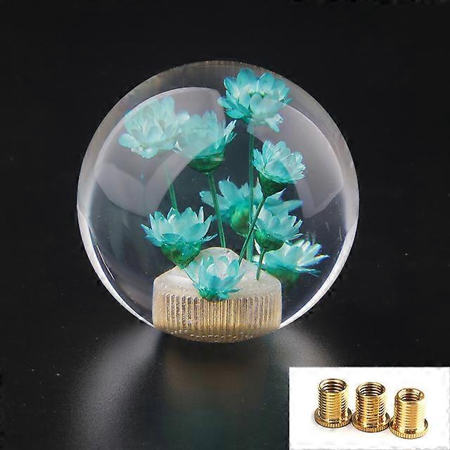 Car Manual Shifter Head Shift Knob Stick Transparent Flower Gear Shift Knob red pink purple yellow green