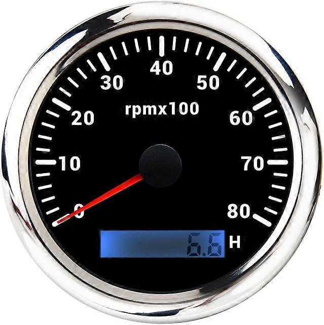 AD 85MM Tachometer with LCD Hour Meter For Marine Boat Car RPM Gauge 0-3000 4000 8000 RPM Meter Tach Sensor 7Colors Backlight
